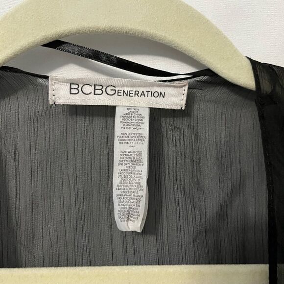 BCBGeneration Black Sheer Embroidered Kimono Jacket Size OS - Picture 4 of 8